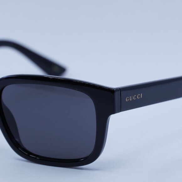 Gucci GG1583S 001 Sunglasses Black Square Frame, Grey Lenses - Picture 4 of 11